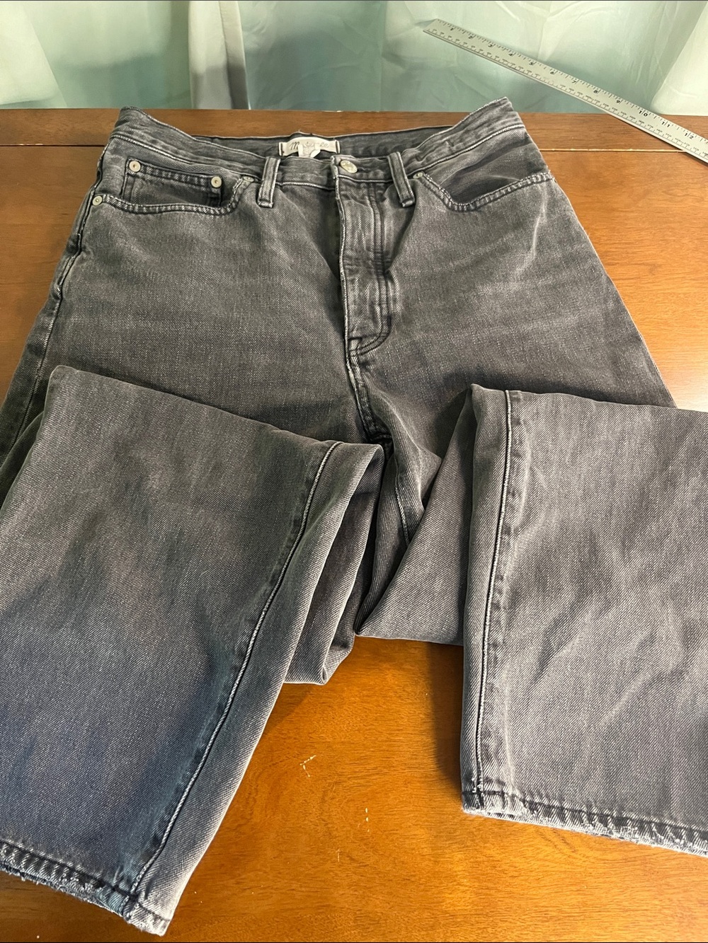 Madewell Balloon Black/grat Washed Jeans - Barrel size 28T